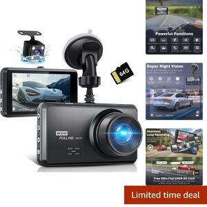 2.5K & 1080P Dash Cameras – 3.2'' IPS Screen, Loop Recording, 24H Protection